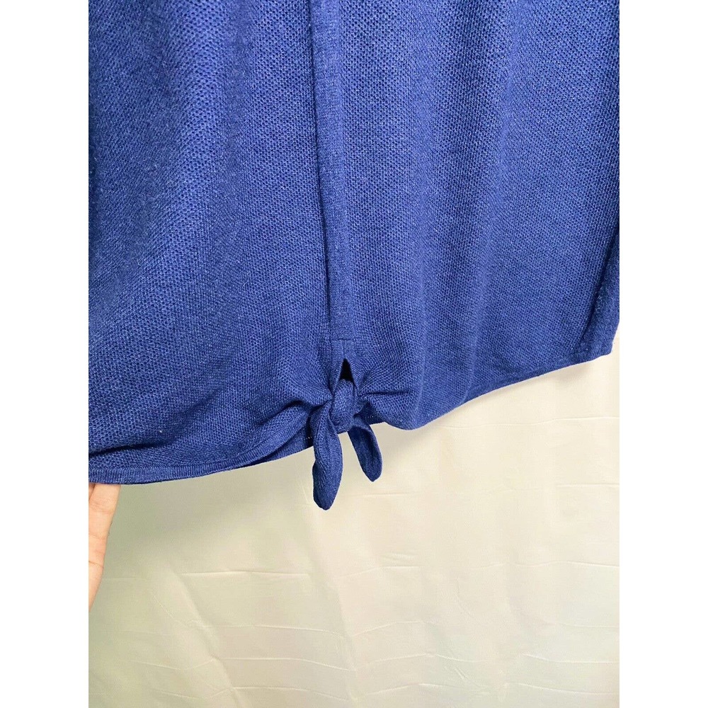 J. Jill Womens Front Tie‎ Sweater Pullover Cotton Long Sleeve Blue Size Medium - Picture 5 of 5